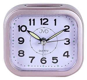 JVD Levný analogový ručkový růžový budík JVD SRP8006.2 s osvětlením