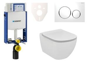 Cenově zvýhodněný závěsný WC set Geberit k zazdění + WC Ideal Standard Tesi 110.302.00.5NE4