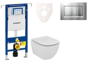 Cenově zvýhodněný závěsný WC set Geberit do lehkých stěn / předstěnová montáž + WC Ideal Standard Tesi 111.355.00.5NE7