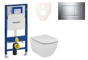 Cenově zvýhodněný závěsný WC set Geberit do lehkých stěn / předstěnová montáž + WC Ideal Standard Tesi 111.300.00.5NE6