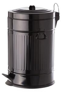 Černý pedálový kovový odpadkový koš Unimasa, 20 l