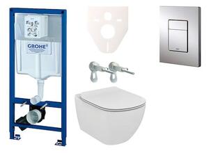 Cenově zvýhodněný závěsný WC set GROHE do lehkých stěn / předstěnová montáž + WC Ideal Standard Tesi 38528SET-KE