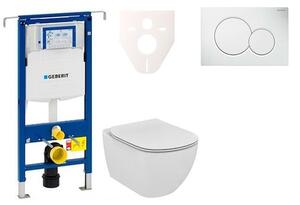 Cenově zvýhodněný závěsný WC set Geberit do lehkých stěn / předstěnová montáž + WC Ideal Standard Tesi 111.355.00.5NE1