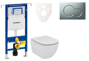 Cenově zvýhodněný závěsný WC set Geberit do lehkých stěn / předstěnová montáž + WC Ideal Standard Tesi 111.355.00.5NE3