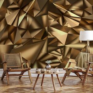 Fototapeta Abstrakce - zlatá prostor s geometrickými prvky a efektem 3D