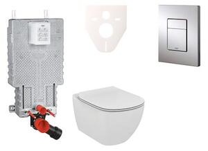 Cenově zvýhodněný závěsný WC set GROHE k zazdění + WC Ideal Standard Tesi 38643SET-KE
