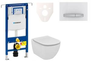 Cenově zvýhodněný závěsný WC set Geberit do lehkých stěn / předstěnová montáž + WC Ideal Standard Tesi 111.355.00.5NE8