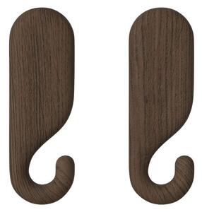 Bolia Nástěnný věšák Nob 8.5 cm 2ks, dark oiled oak