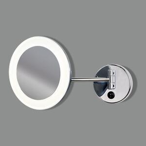 ACB Iluminacion Nástěnné vyklápěcí LED zrcadlo BOAN, 5x zvětšovací, ⌀ 20 cm