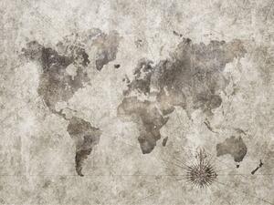 Wallart Tapeta Grunge World Map na míru