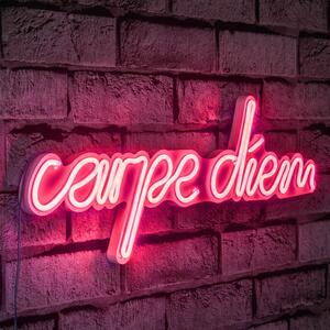 ASIR Nástěnná LED dekorace CARPE DIEM růžový nápis