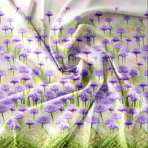 3D Povlečení PURPLE FLOWERS zelené Rozměr povlečení: 70 x 80 cm | 140 x 200 cm