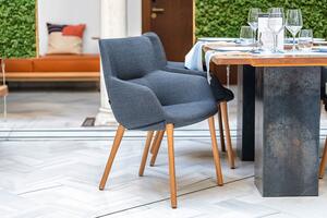 ESPATTIO - Židle BOW s područkami a dřevěnou podnoží