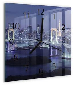 Skleněné hodiny na stěnu Most zskc-30x30-00175569