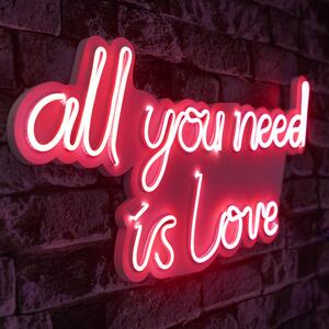 ASIR Nástěnná LED dekorace ALL YOU NEED IS LOVE červený nápis