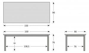 Doppler SALERNO - hliníkový zahradní stůl 150 x 90 x 76 cm