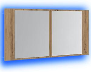 Zrcadlová skříňka s LED dub artisan 90x12x45cm kompozitní dřevo