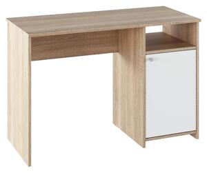 KONDELA PC stůl, dub sonoma / bílá, DEDE