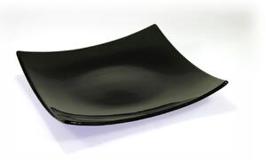 BDK-GLASS Čtvercová mělká mísa MATIZ 30x30cm - tmavě šedá