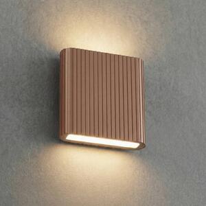 Lucande Venkovní nástěnné svítidlo Raija, tmavě hnědá, výška 19 cm,, Hnědá / rez, Hliník, Moderní