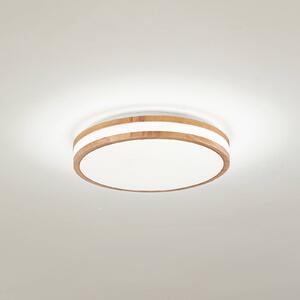 Lindby LED stropní svítidlo Emiva, Ø 40 cm, světlé dřevo,, Světlé dřevo, Obývací pokoj / jídelna, Dřevo, Moderní