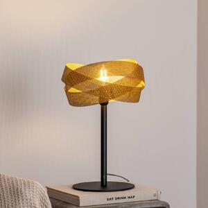 Domiluce Stolní lampa Tornado, černá/zlatá, kov, Ø 26 cm, E14, Mosaz / zlato, Obývací pokoj / jídelna, kov, Moderní