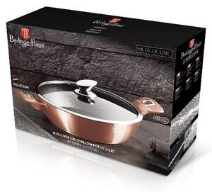 Pekáč kulatý s mramorovým povrchem a poklicí 28 cm Rosegold Metallic Line