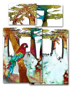 Povlečení Veba GEON tisk Africké léto papoušek Velikost: 140x200 cm + 70x90 cm