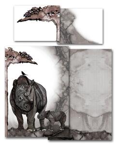 Povlečení Veba GEON tisk Africké léto nosorožec Velikost: 140x200 cm + 70x90 cm