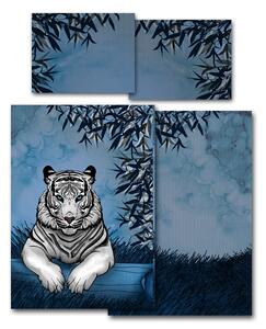 Povlečení Veba GEON tisk Africké léto bílý tygr Velikost: 140x200 cm + 70x90 cm