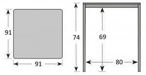 Doppler BERGAMO - hliníkový zahradní stůl 90x90x74 cm