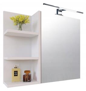 Závěsná koupelnová skříňka se zrcadlem a LED osvětlením, zrcadlová skříňka do koupelny