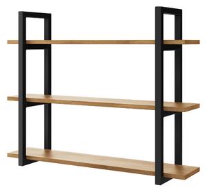 Závěsná police industrial loft kov dub 80 cm