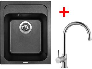 Set Sinks CLASSIC 400 Metalblack+VITALIA