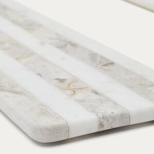 Bílé mramorové servírovací prkénko Kave Home Sylara 53 x 15 cm