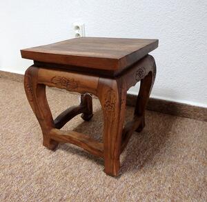 Odkládací stolek z exotického dřeva, hnědý - ORIENTAL (ruční práce, dřevo Suar)