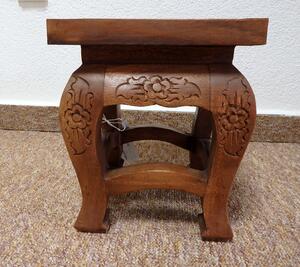 Odkládací stolek z exotického dřeva , hnědý - ORIENTAL (ruční práce, dřevo Suar)