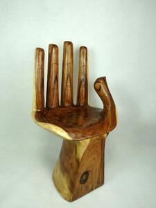 Židle RUKA, exotické dřevo, ruční práce