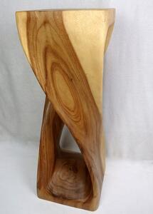 Stojan / barová židle SPIRAL- 76 cm , dřevo (exotické dřevo SUAR, ruční práce)