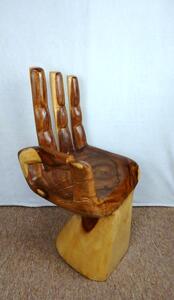 Židle RUKA 2, exotické dřevo SUAR, ruční práce