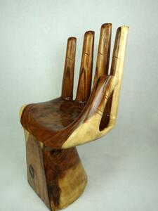 Židle RUKA, exotické dřevo, ruční práce