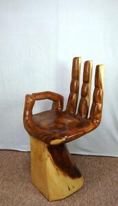 Židle RUKA 2, exotické dřevo SUAR, ruční práce