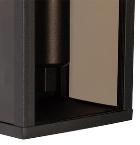 Venkovní nástěnné svítidlo černé s kouřovým sklem 26 cm IP44 - Charlois