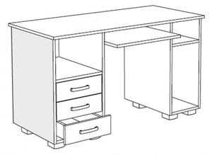 PC stůl ANA 3F - bílý