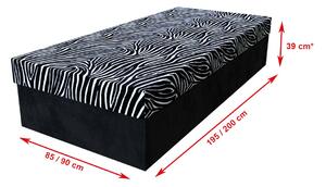 Polohovací postel Zebra/černá 195 x 85 cm