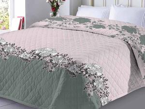 XPOSE® Přehoz na postel YVONA - šedý/růžový 220x240 cm