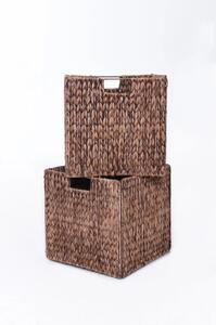 Sada policových boxů NEW ASIA, 2-set, vodní hyacint, 32x32x32 cm, hnědá