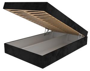 Čalouněná postel 110 x 195 cm s úložným prostorem černá