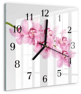 Skleněné hodiny na stěnu Orchidej zskc-30x30-00175765