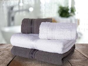 XPOSE® Dárkové balení ručníků ARIEL - tmavě šedé/bílé 4ks